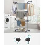 Market - Spalare si intretinere rufe - Uscatoare de rufe si accesorii - Uscator vertical pentru rufe, mobil si pliabil, cu doua umerase, 64x126x172 cm, sarcina 35kg - Infinity.ro