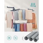 Market - Spalare si intretinere rufe - Uscatoare de rufe si accesorii - Uscator vertical pentru rufe, mobil si pliabil, cu doua umerase, 64x126x172 cm, sarcina 35kg - Infinity.ro