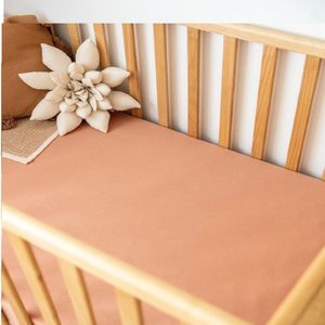 Husa cu elastic Kotonia Home Bebe - ranforce, 100 % bumbac, dimensiune saltea 60x120+15 cm, cacao