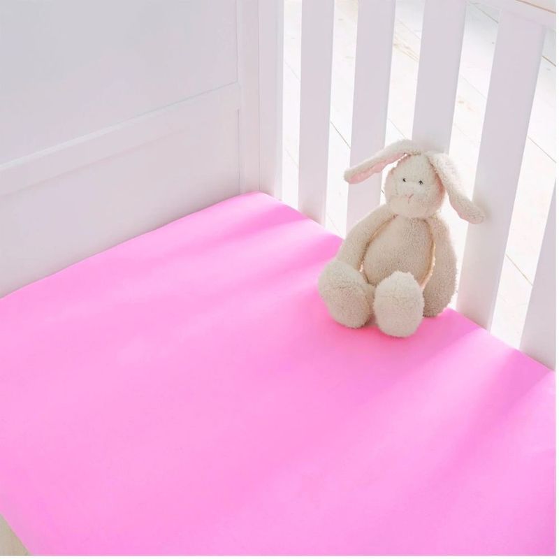 Casa si Gradina - Textile si covoare - Lenjerii de pat - Cearceafuri de pat - Husa cu elastic Kotonia Home Bebe - ranforce, 100 % bumbac, dimensiune saltea 60x120+15 cm, roz - Infinity.ro