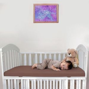 Husa cu elastic Kotonia Home Bebe - ranforce, 100 % bumbac, dimensiune saltea 60x120+15 cm, maro