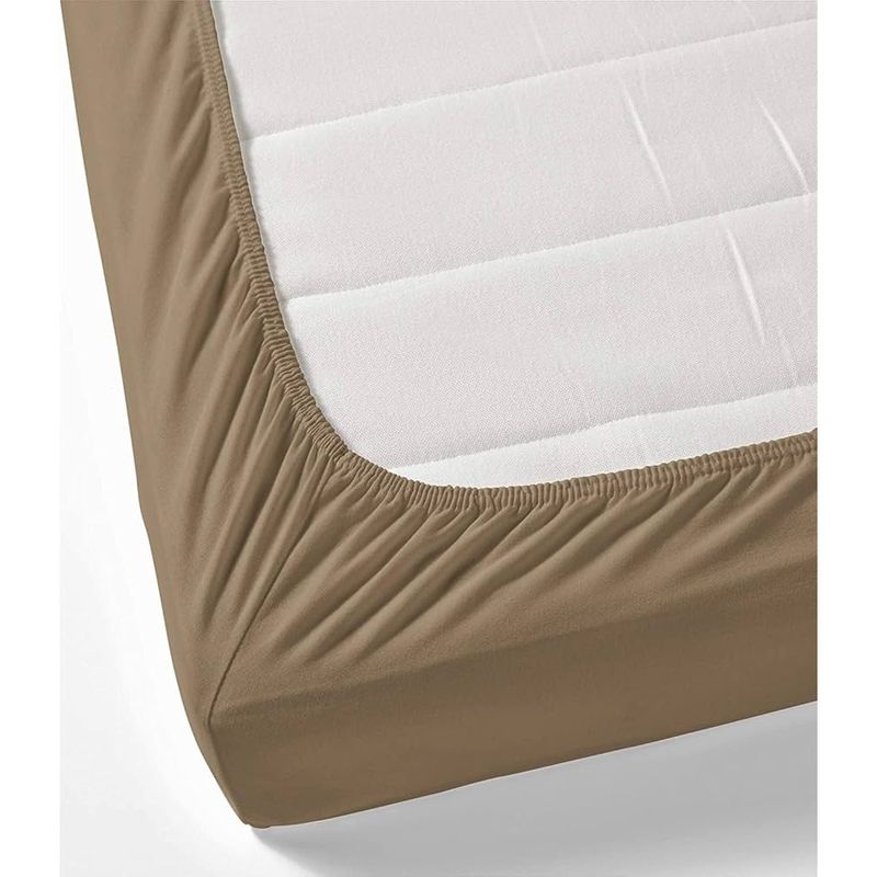 Casa si Gradina - Textile si covoare - Lenjerii de pat - Protectie saltea - Husa cu elastic Kotonia Home Bebe - ranforce, 100 % bumbac, dimensiune saltea 60x120+15 cm, maro - Infinity.ro