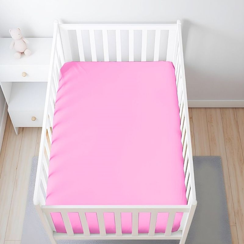 Casa si Gradina - Textile si covoare - Lenjerii de pat - Cearceafuri de pat - Husa cu elastic Kotonia Home Bebe - ranforce, 100 % bumbac, dimensiune saltea 60x120+15 cm, roz - Infinity.ro