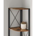 Casa si Gradina - Mobilier - Biblioteci si rafturi - Biblioteci - Biblioteca de colt cu 5 etaje, cadru metalic, stil industrial, 30x30x160 cm, maro rustic - Infinity.ro