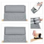 Casa si Gradina - Mobilier - Scaune si fotolii - Scaune - Scaun balansoar din lemn, suport picioare reglabil, maxim 150kg, 67x115x91cm, gri deschis - Infinity.ro