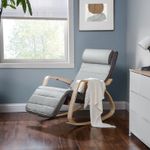 Casa si Gradina - Gradina si terasa - Balansoare si hamace - Balansoare - Scaun balansoar din lemn, suport picioare reglabil, maxim 150kg, 67x115x91cm, gri deschis - Infinity.ro