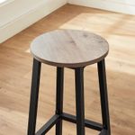 Casa si Gradina - Mobilier - Scaune si fotolii - Scaune - Set 2 scaune bar inalte, sezut rotund, cadru din otel, inaltime 65 cm, stil industrial, gri - Infinity.ro