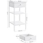 Casa si Gradina - Mobilier - Comode si corpuri - Noptiere - Noptiera cu sertar pentru dormitor, design scandinav, 35x35x70cm, alb - Infinity.ro