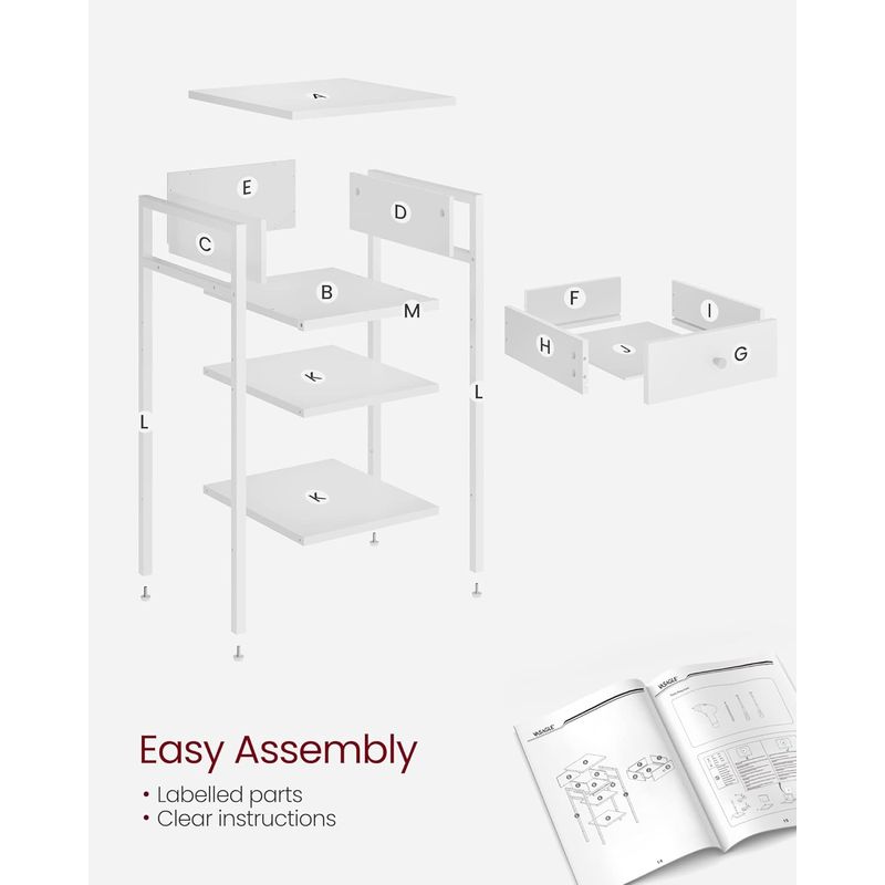 Casa si Gradina - Mobilier - Comode si corpuri - Noptiere - Noptiera cu sertar pentru dormitor, design scandinav, 35x35x70cm, alb - Infinity.ro