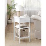 Casa si Gradina - Mobilier - Comode si corpuri - Noptiere - Noptiera cu sertar pentru dormitor, design scandinav, 35x35x70cm, alb - Infinity.ro