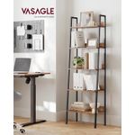 Casa si Gradina - Mobilier - Biblioteci si rafturi - Biblioteci - Biblioteca tip scara, cadru otel cu 5 polite, stil industrial, 60x30x170 cm, maro - Infinity.ro