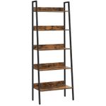 Casa si Gradina - Mobilier - Biblioteci si rafturi - Biblioteci - Biblioteca tip scara, cadru otel cu 5 polite, stil industrial, 60x30x170 cm, maro - Infinity.ro