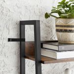 Casa si Gradina - Mobilier - Biblioteci si rafturi - Biblioteci - Biblioteca tip scara, cadru otel cu 5 polite, stil industrial, 60x30x170 cm, maro - Infinity.ro