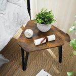 Casa si Gradina - Mobilier - Mese si birouri - Masute de cafea - Set 3 mese de cafea suprapozabile, stil industrial, diametru 40, 51 si 59 cm, maro rustic - Infinity.ro