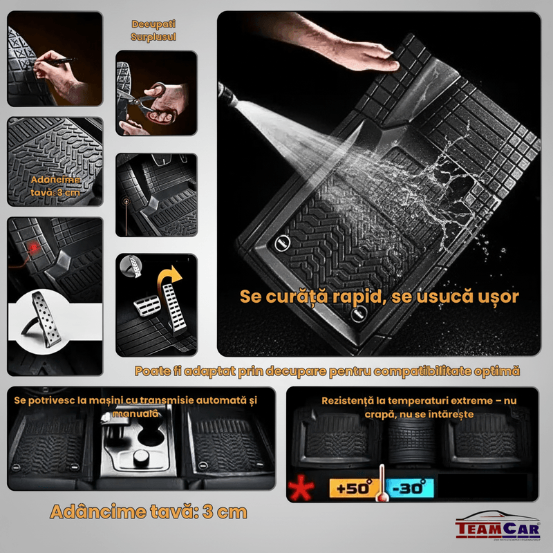 Auto si Moto - Intretinere auto - Covorase auto - Covorase Tip Tavita Compatibile Volkswagen Eos 2006-2010 , Negru - Infinity.ro