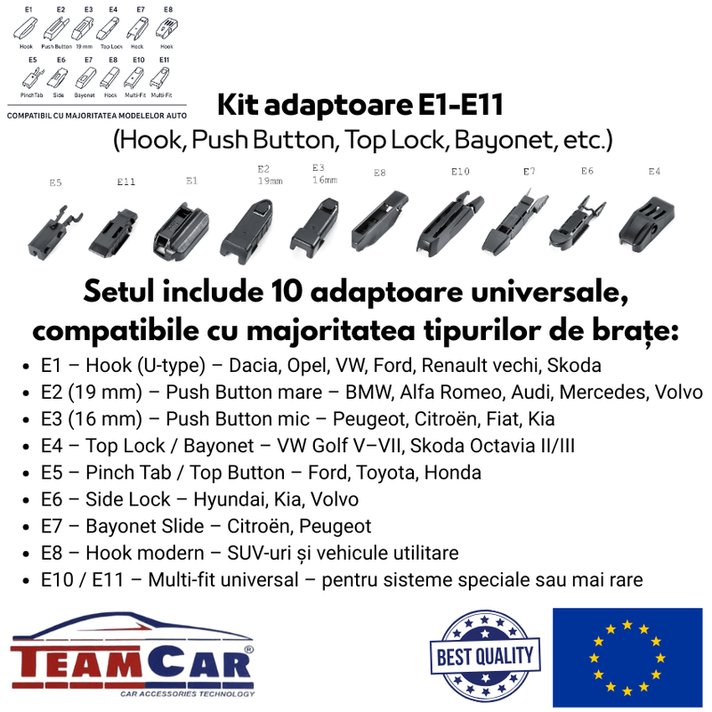 Auto si Moto - Intretinere auto - Stergatoare - Stergatoare Audi A6 (Avant C8 fara duza integrata in brat) 2018-2024 – Set fata - Infinity.ro