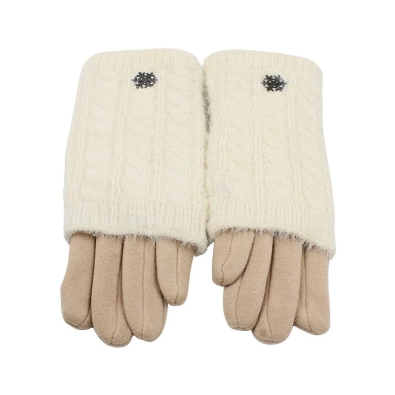 Fashion, accesorii si bijuterii - Femei - Accesorii femei - Manusi femei - Manusi dama, Antonio, cu functie touch si manseta detasabila, culoare bej, one size - Infinity.ro