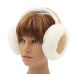 Fashion, accesorii si bijuterii - Femei - Accesorii femei - Alte accesorii femei - Casti pufoase pentru urechi, Antonio, cu aspect de piele intoarsa, culoarea camel, one size - Infinity.ro