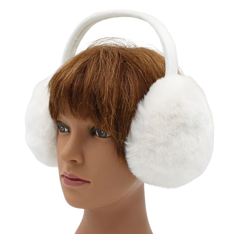 Fashion, accesorii si bijuterii - Femei - Accesorii femei - Alte accesorii femei - Casti pufoase marimea XXL, pentru urechi, Antonio, Ø 14 cm, culoarea alb - Infinity.ro