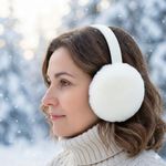 Fashion, accesorii si bijuterii - Femei - Accesorii femei - Alte accesorii femei - Casti pufoase marimea XXL, pentru urechi, Antonio, Ø 14 cm, culoarea alb - Infinity.ro