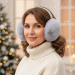 Fashion, accesorii si bijuterii - Femei - Accesorii femei - Caciuli si palarii femei - Casti pufoase marimea XXL, pentru urechi, Antonio, Ø 14 cm, culoarea gri - Infinity.ro