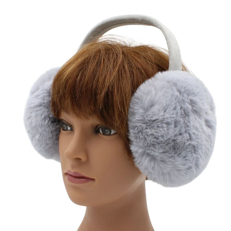 Fashion, accesorii si bijuterii - Femei - Accesorii femei - Caciuli si palarii femei - Casti pufoase marimea XXL, pentru urechi, Antonio, Ø 14 cm, culoarea gri - Infinity.ro