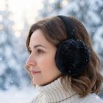 Fashion, accesorii si bijuterii - Femei - Accesorii femei - Caciuli si palarii femei - Casti pufoase marimea XXL, pentru urechi, Antonio, Ø 14 cm, culoarea negru - Infinity.ro