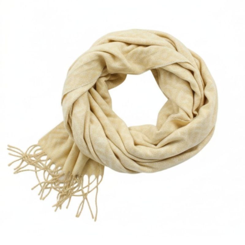 Fashion, accesorii si bijuterii - Femei - Accesorii femei - Alte accesorii femei - Esarfa de dama, Antonio, model cu flori si franjuri, culoarea crem - Infinity.ro