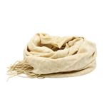 Fashion, accesorii si bijuterii - Femei - Accesorii femei - Alte accesorii femei - Esarfa de dama, Antonio, model cu flori si franjuri, culoarea crem - Infinity.ro