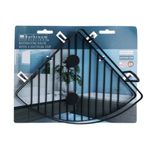 Casa si Gradina - Sanitare - Suporturi si accesorii baie - Accesorii baie - Etajera metalica de colt pentru baie, cu doua ventuze, culoare negru, 20x20x12,5 cm - Infinity.ro