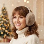 Fashion, accesorii si bijuterii - Femei - Accesorii femei - Caciuli si palarii femei - Casti pufoase marimea XXL, pentru urechi, Antonio, Ø 14 cm, culoarea taupe - Infinity.ro