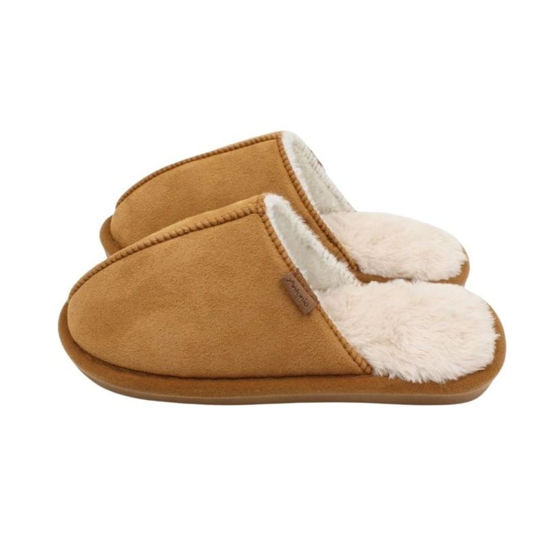 Fashion, accesorii si bijuterii - Barbati - Incaltaminte barbati - Slapi si papuci barbati - Papuci de casa imblaniti, Antonio, pentru barbati, culoarea maro, 46-47 EU - Infinity.ro