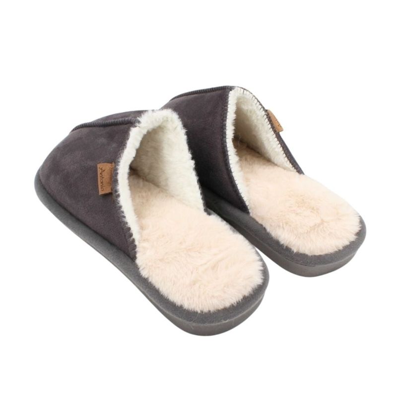 Fashion, accesorii si bijuterii - Barbati - Incaltaminte barbati - Slapi si papuci barbati - Papuci de casa imblaniti, Antonio, pentru barbati, culoarea gri, 44-45 EU - Infinity.ro