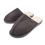 Fashion, accesorii si bijuterii - Barbati - Incaltaminte barbati - Slapi si papuci barbati - Papuci de casa imblaniti, Antonio, pentru barbati, culoarea gri, 44-45 EU - Infinity.ro