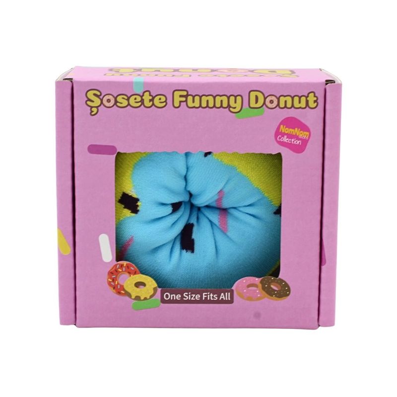 Fashion, accesorii si bijuterii - Copii - Lenjerie si pijamale copii - Sosete si dresuri copii - Sosete Funny Donut – Model Desert, Multicolor, One Size - Infinity.ro