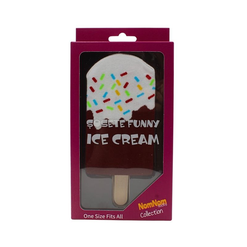 Fashion, accesorii si bijuterii - Copii - Lenjerie si pijamale copii - Sosete si dresuri copii - Sosete Funny Ice Cream unisex, model inghetata pe bat, multicolor, One Size, cadou amuzant - Infinity.ro