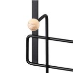 Casa si Gradina - Mobilier - Organizare si depozitare - Cuiere - Cuier cu suport pentru usa din metal negru, cu butoni din lemn 40x22 cm - Infinity.ro