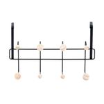 Casa si Gradina - Mobilier - Organizare si depozitare - Cuiere - Cuier cu suport pentru usa din metal negru, cu butoni din lemn 40x22 cm - Infinity.ro