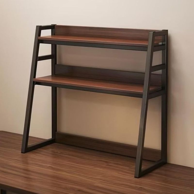 Casa si Gradina - Mobilier - Biblioteci si rafturi - Rafturi - Raft multifunctional, de birou, cu 3 niveluri, culoarea maro, Ecarla, 95x32x90 cm, SZ40CZ - Infinity.ro