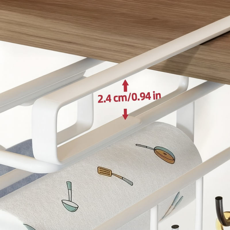 Casa si Gradina - Bucatarie si vesela - Organizare si depozitare bucatarie - Suporturi tacamuri si vase - Organizator de bucatarie, suspendat, din metal, cu raft si carlige pentru ustensile si cani, Ecarla, alb, 25×25×9,7 cm - Infinity.ro