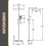 Casa si Gradina - Sanitare - Cazi si cabine de dus - Coloane si seturi de dus - Set Coloana Dus, GlowforHome, montare pe perete, 4 moduri de picurare, dus fix tip ploaie, dus mobil de mana, crom - Infinity.ro