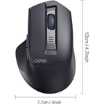 PC, gaming si accesorii - Periferice PC - Mouse - Mouse Wireless Reincarcabil Ergonomic, QOVA®, 2.4GHz, Silentios, 2400 DPI Reglabil, 5 Butoane, Reincarcabil USB-C - Infinity.ro