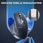 PC, gaming si accesorii - Periferice PC - Mouse - Mouse Wireless Reincarcabil Ergonomic, QOVA®, 2.4GHz, Silentios, 2400 DPI Reglabil, 5 Butoane, Reincarcabil USB-C - Infinity.ro