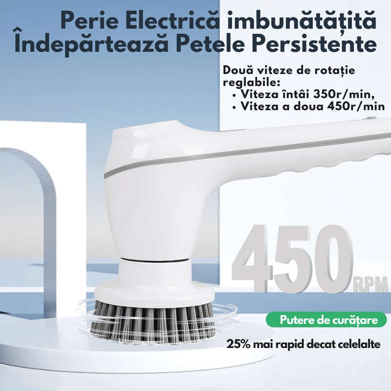Electronice si Electrocasnice - Ingrijirea locuintei - Mopuri electrice - Perie electrica rotativa pentru curatare eficienta fara efort Qova®, Multifunctionala fara fir, maner fix, 7 Capete - Infinity.ro