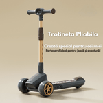 Sport si Outdoor - Role, trotinete si skateboard - Trotinete copii - Trotineta pliabila pentru copii cu Lumini LED integrate, Qova®, Stabilitate superioara cu 3 roti, Frana sigura - Infinity.ro