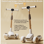 Sport si Outdoor - Role, trotinete si skateboard - Trotinete copii - Trotineta pliabila pentru copii cu Lumini LED integrate, Qova®, Stabilitate superioara cu 3 roti, Frana sigura - Infinity.ro