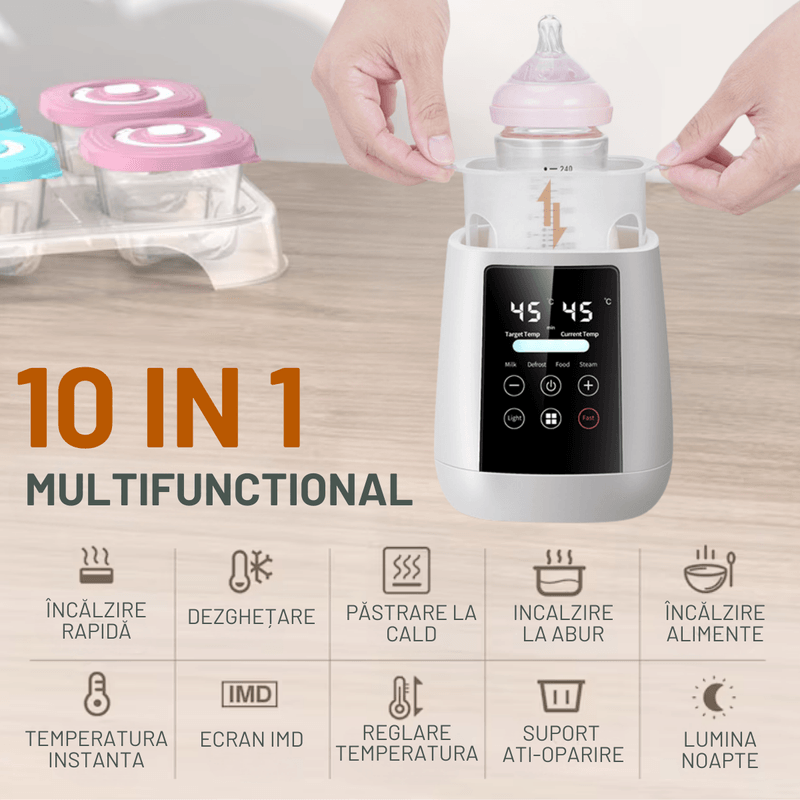 Jucarii, Copii si Bebe - Hrana si alaptare - Biberoane, suzete si accesorii hranire - Incalzitoare si termosuri bebe - Incalzitor biberoane Multifunctional 6 in 1, Sterilizator electric Qova® cu Ecran tactil, Incalzire Lapte si Alimente - Infinity.ro