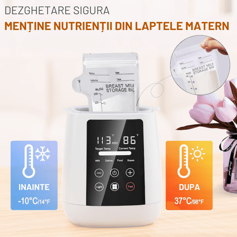 Jucarii, Copii si Bebe - Hrana si alaptare - Biberoane, suzete si accesorii hranire - Incalzitoare si termosuri bebe - Incalzitor biberoane Multifunctional 6 in 1, Sterilizator electric Qova® cu Ecran tactil, Incalzire Lapte si Alimente - Infinity.ro