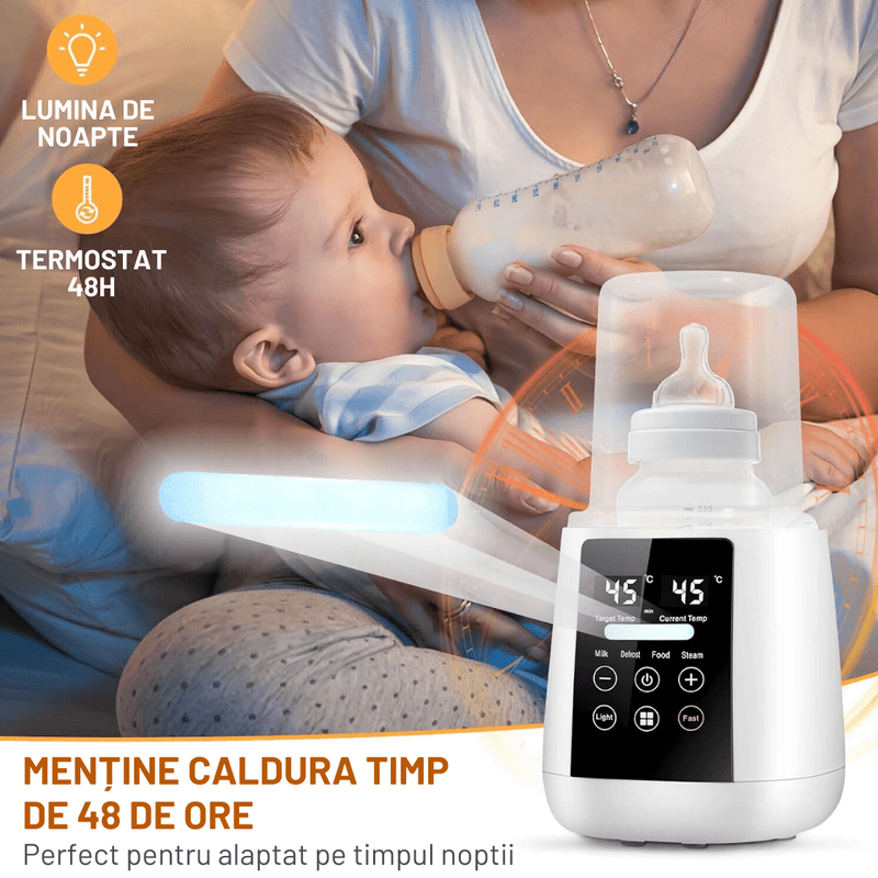 Jucarii, Copii si Bebe - Hrana si alaptare - Biberoane, suzete si accesorii hranire - Incalzitoare si termosuri bebe - Incalzitor biberoane Multifunctional 6 in 1, Sterilizator electric Qova® cu Ecran tactil, Incalzire Lapte si Alimente - Infinity.ro