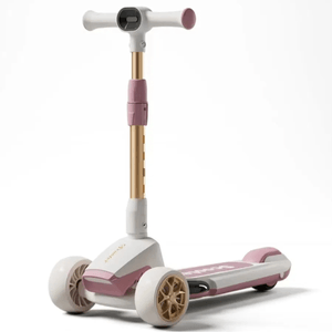 Trotineta pliabila pentru copii cu Lumini LED integrate, Qova®, Stabilitate superioara cu 3 roti, Frana sigura